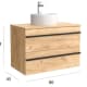 Conjunto mueble de baño con lavabo sobre encimera Born Salgar detalle 5