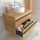 Conjunto mueble de baño con lavabo sobre encimera Born Salgar detalle 1