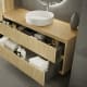 Mueble de baño madera maciza con encimera de madera Alpes 19 Bruntec detalle 2