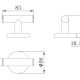 Colgador de gancho doble Alaior Strohm Teka 8.5cm x 6cm croquis 5
