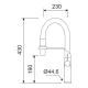 Grifo de cocina Aral Lluvibath croquis 1