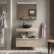 Conjunto mueble de baño con encimera del mismo color del mueble y cajonera Domus Salgar ambiente 7