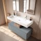 Conjunto mueble de baño con lavabo de cerámica de 12 cm de alto y cajonera Nomad Viso principal 9