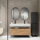 Conjunto mueble de baño con lavabo de cerámica de 12 cm de alto y cajonera Nomad Viso principal 0