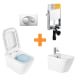 Pack inodoro suspendido + cisterna empotrada + pulsador + bide Look Unisan Sanindusa principal 0