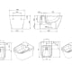 Pack inodoro suspendido + cisterna empotrada + pulsador + bide Look Unisan Sanindusa croquis 8
