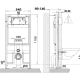 Pack inodoro suspendido + cisterna empotrada + pulsador + bide Look Unisan Sanindusa croquis 11