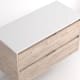 Mueble de baño con encimera piedra compactada blanca Lia Bruntec colores detalle 10