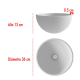 Lavabo sobre encimera Bolonia Bruntec croquis 2