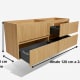 Mueble de baño madera maciza con encimera solid surface Alpes 18 Bruntec croquis 12
