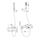 Conjunto de ducha y baño Firenze Imex croquis 10