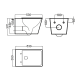 Pack inodoro suspendido + cisterna empotrada Square Bruntec croquis 3