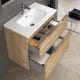 Conjunto mueble de baño fondo reducido 41cm Comet tirador negro Coycama detalle 4