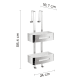 Estante doble colgable para ducha Poseidon Gedy croquis 4