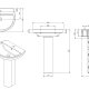 Lavabo con pedestal Easy Unisan Sanidusa croquis 3