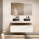 Mueble de baño con encimera de madera 10 cm de altura en color Cala con cajonera Nomad Visobath principal 4