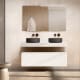 Mueble de baño con encimera de madera 10 cm de altura en color Cala con cajonera Nomad Visobath principal 4