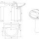 Lavabo con pedestal Benissa Unisan Sanidusa croquis 3