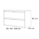 Mueble de baño con encimera Piedra Compactada blanca Artemisa de Bruntec croquis 14