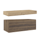 Mueble de baño con encimera de madera 10 cm de altura en color roble costa con cajonera Nomad Visobath principal 2