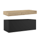 Mueble de baño con encimera de madera 10 cm de altura en color roble costa con cajonera Nomad Visobath principal 11