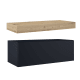 Mueble de baño con encimera de madera 10 cm de altura en color roble costa con cajonera Nomad Visobath principal 10