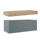 Mueble de baño con encimera de madera 10 cm de altura en color roble costa con cajonera Nomad Visobath principal 5