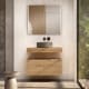 Conjunto mueble de baño con encimera de madera 10 cm de altura en color roble costa con cajonera Nomad Visobath principal 3