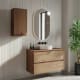 Mueble de baño color madera laminado con encimera de madera Vilma Bruntec principal 2