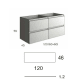 Mueble de baño con encimera de madera Roma Bruntec croquis 7