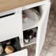 Mueble de baño con encimera de madera Hidrofuga roble costa Box Visobath detalle 2