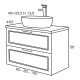 Conjunto mueble de baño con lavabo sobre encimera Alma Sanchís croquis 2