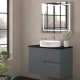 Mueble de baño con encimera piedra compactada negra Lia Bruntec colores principal 5