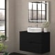Mueble de baño con encimera piedra compactada negra Lia Bruntec colores principal 2