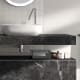 Mueble de baño con encimera de madera 10 cm de altura con cajonera Nomad monocolor Visobath detalle 4
