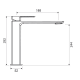 Grifo de lavabo Yanet Lluvibath croquis 3