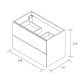 Conjunto mueble de baño con lavabo sobre encimera Morai Salgar croquis 6