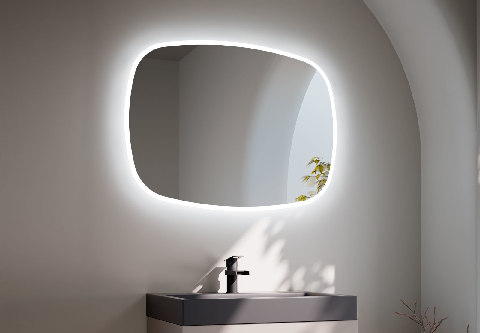 Espejo de baño con luz LED Selene Bruntec principal 0