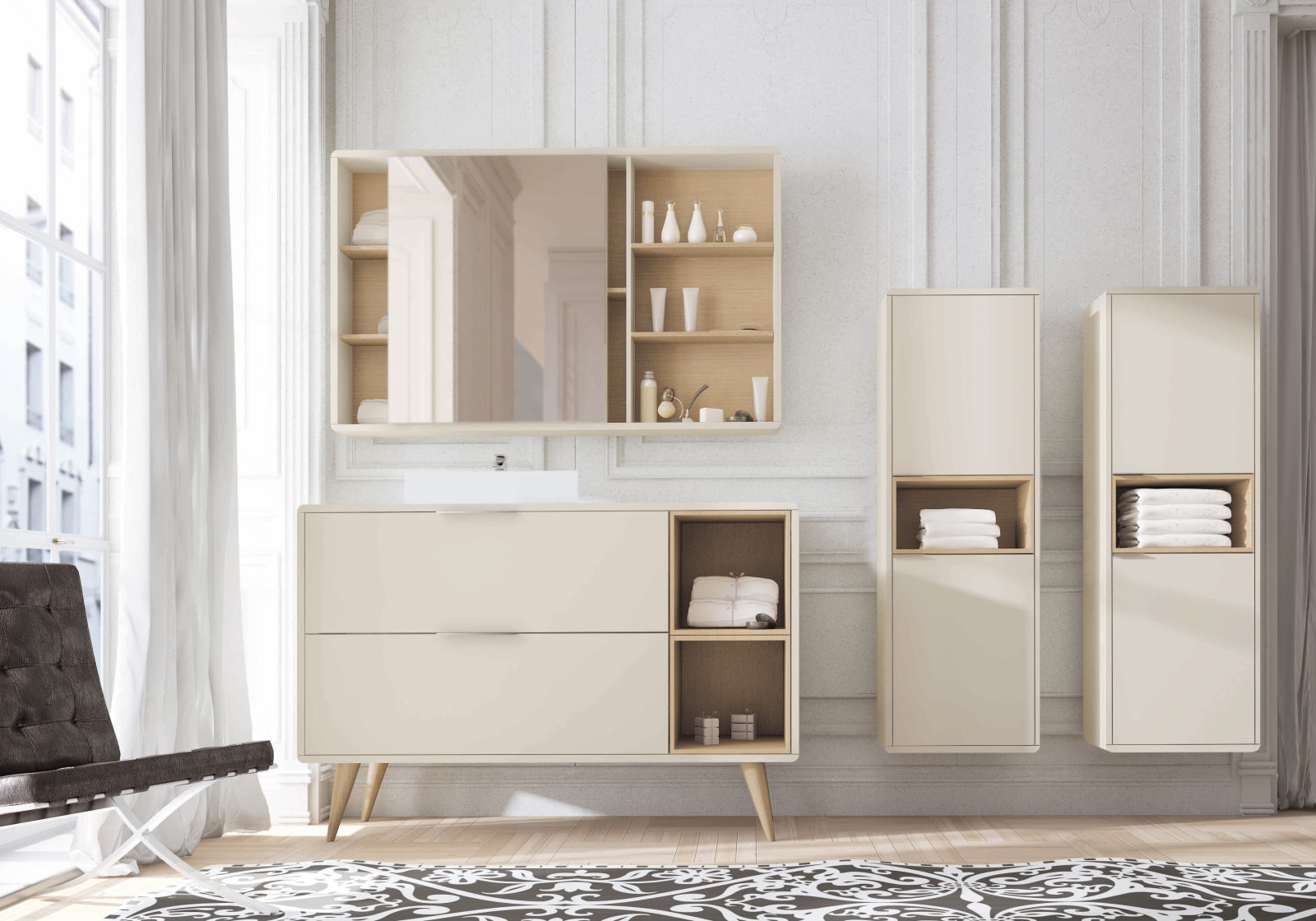 Mueble de baño con encimera de madera Vintass Campoaras principal 0