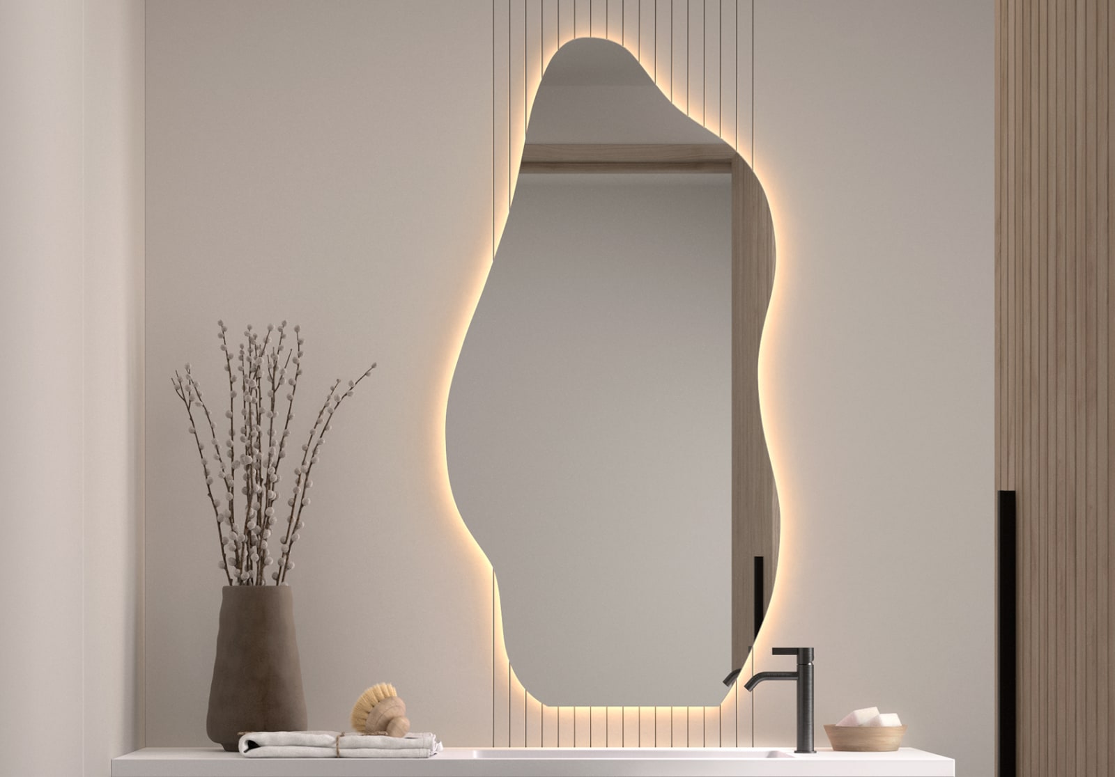 Espejo de baño con luz LED Nature Bruntec principal 0
