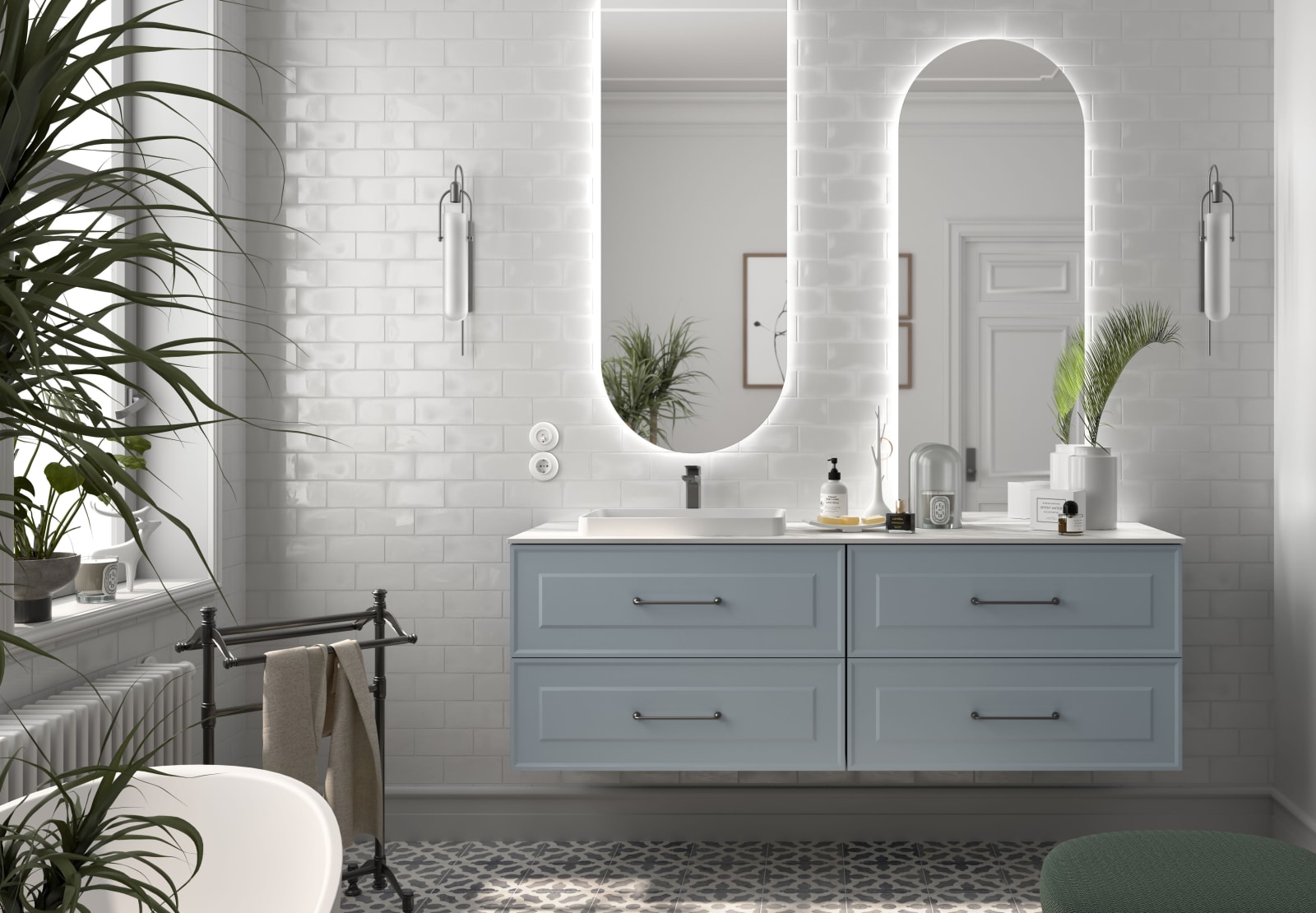 Mueble de baño con encimera solid surface Renoir Salgar principal 0