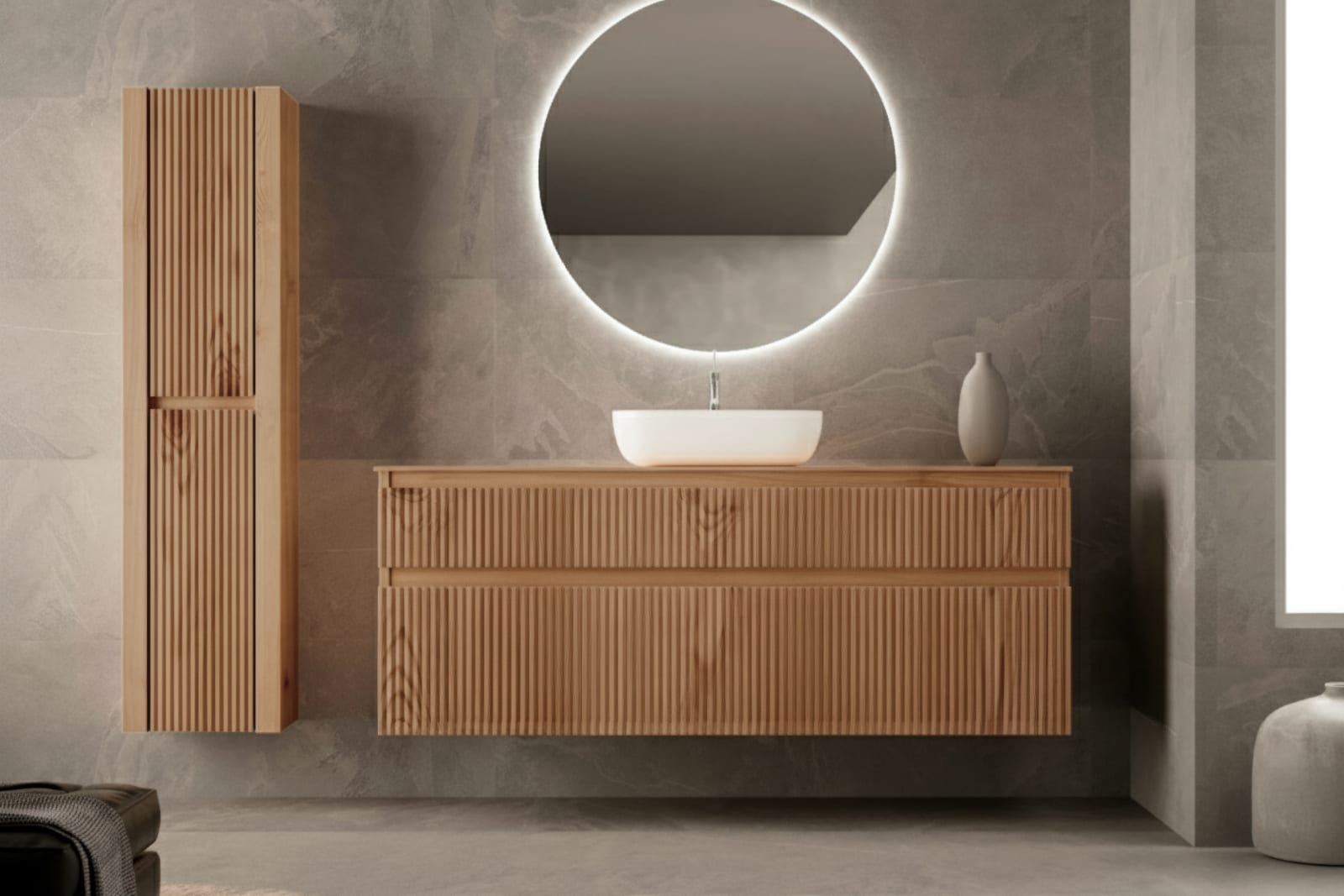 Mueble de Baño de madera maciza a medida con encimera de madera Alpes 1 Bruntec principal 0