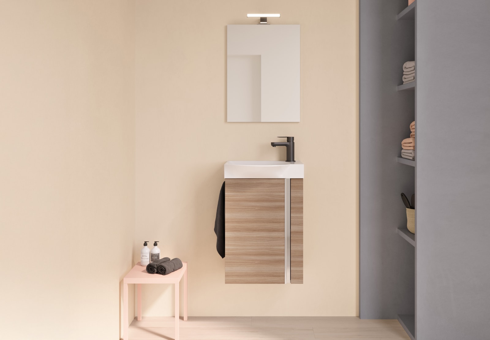 Conjunto completo mueble de baño fondo reducido 34 cm Elegance Royo principal 0