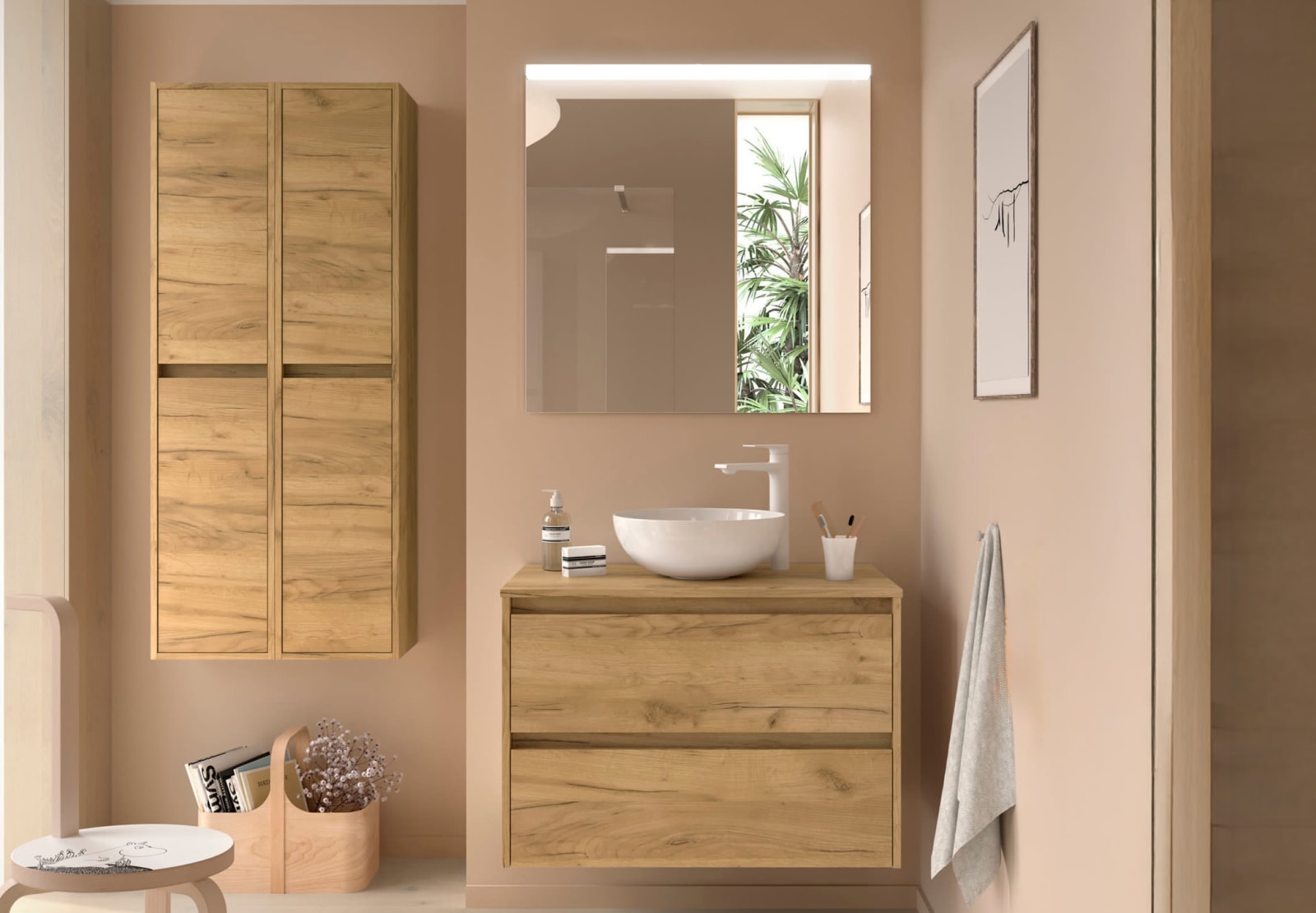 Mueble de baño con encimera de madera Noja Salgar principal 0