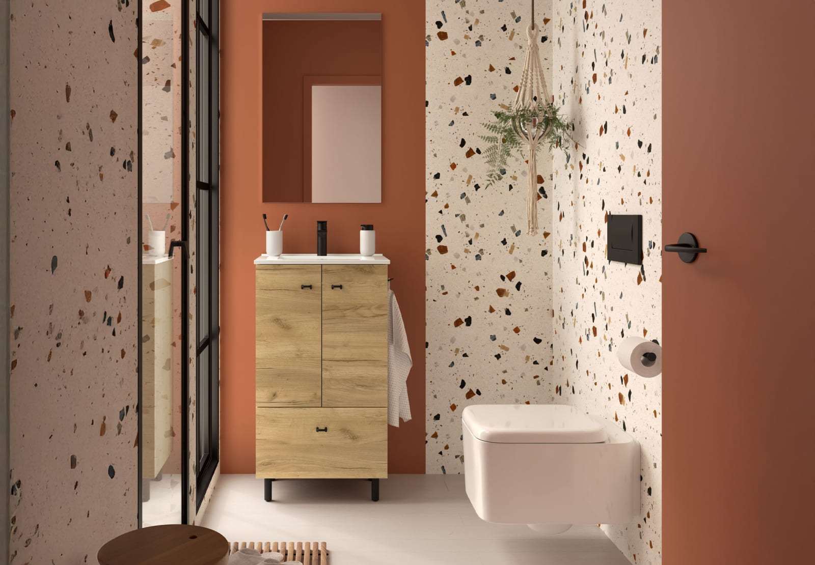 Conjunto mueble de baño fondo reducido 35 cm Inara Salgar principal 0