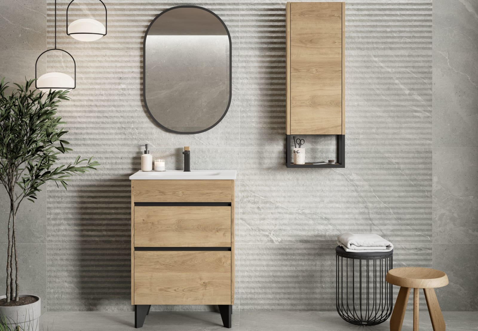 Conjunto mueble de baño fondo reducido 41cm Berna Coycama principal 0
