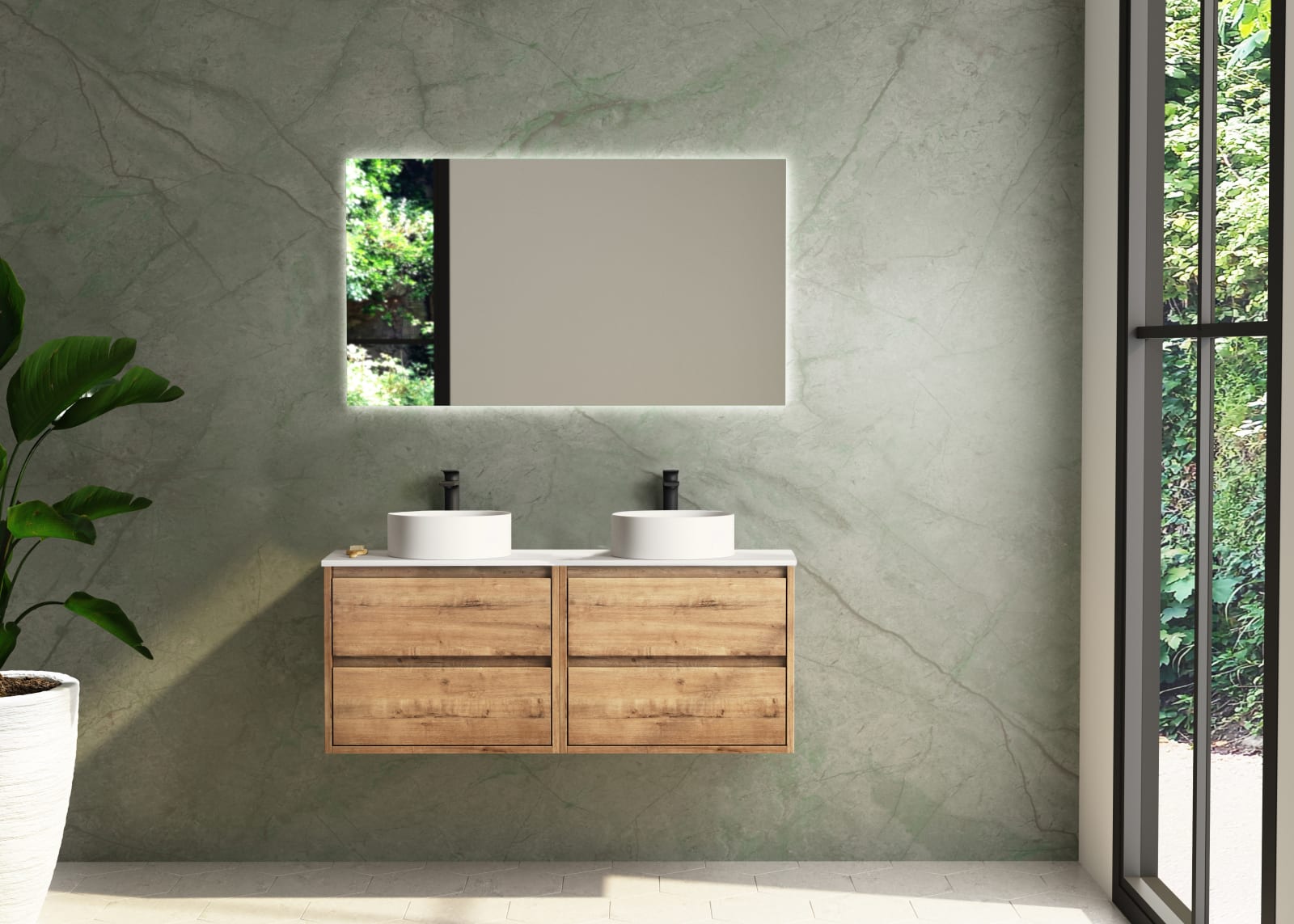 Mueble de baño con encimera de resina Boston Bruntec principal 0