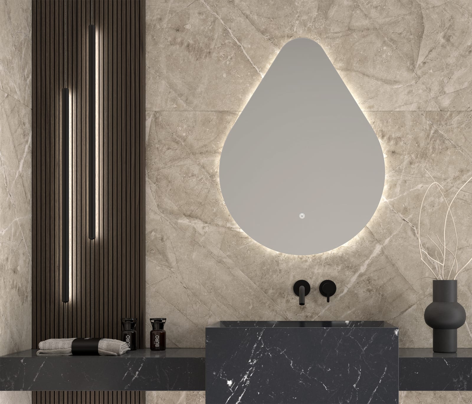 Espejo de baño con luz LED Lluvia de Eurobath principal 0