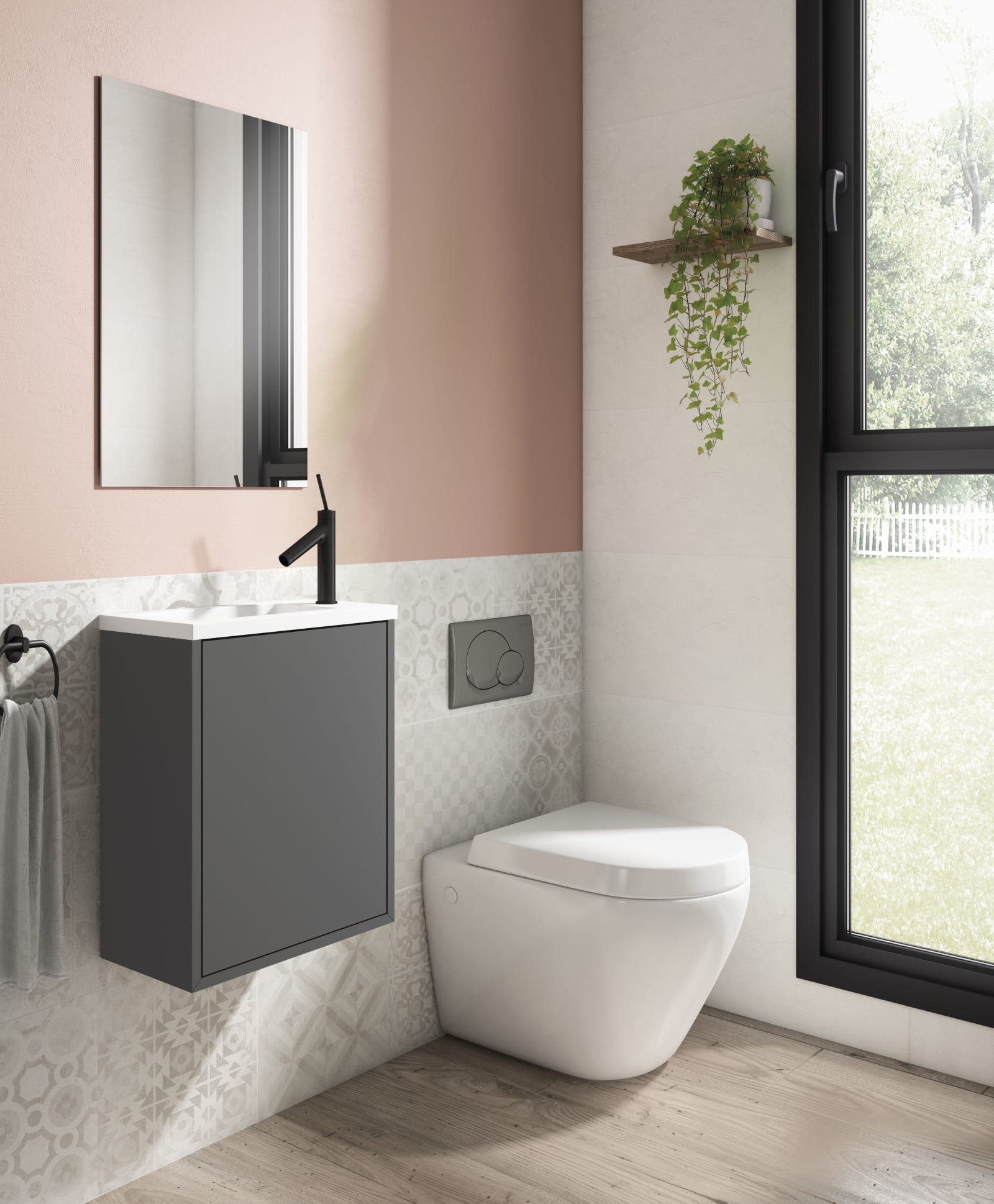 Conjunto completo mueble de baño fondo reducido 22 cm Loft Visobath principal 0