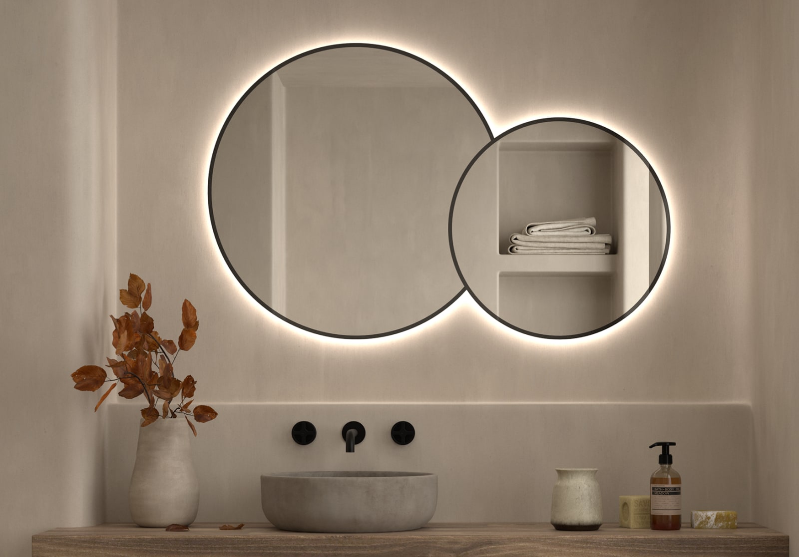 Espejo de baño con luz LED Solaris Bruntec principal 0